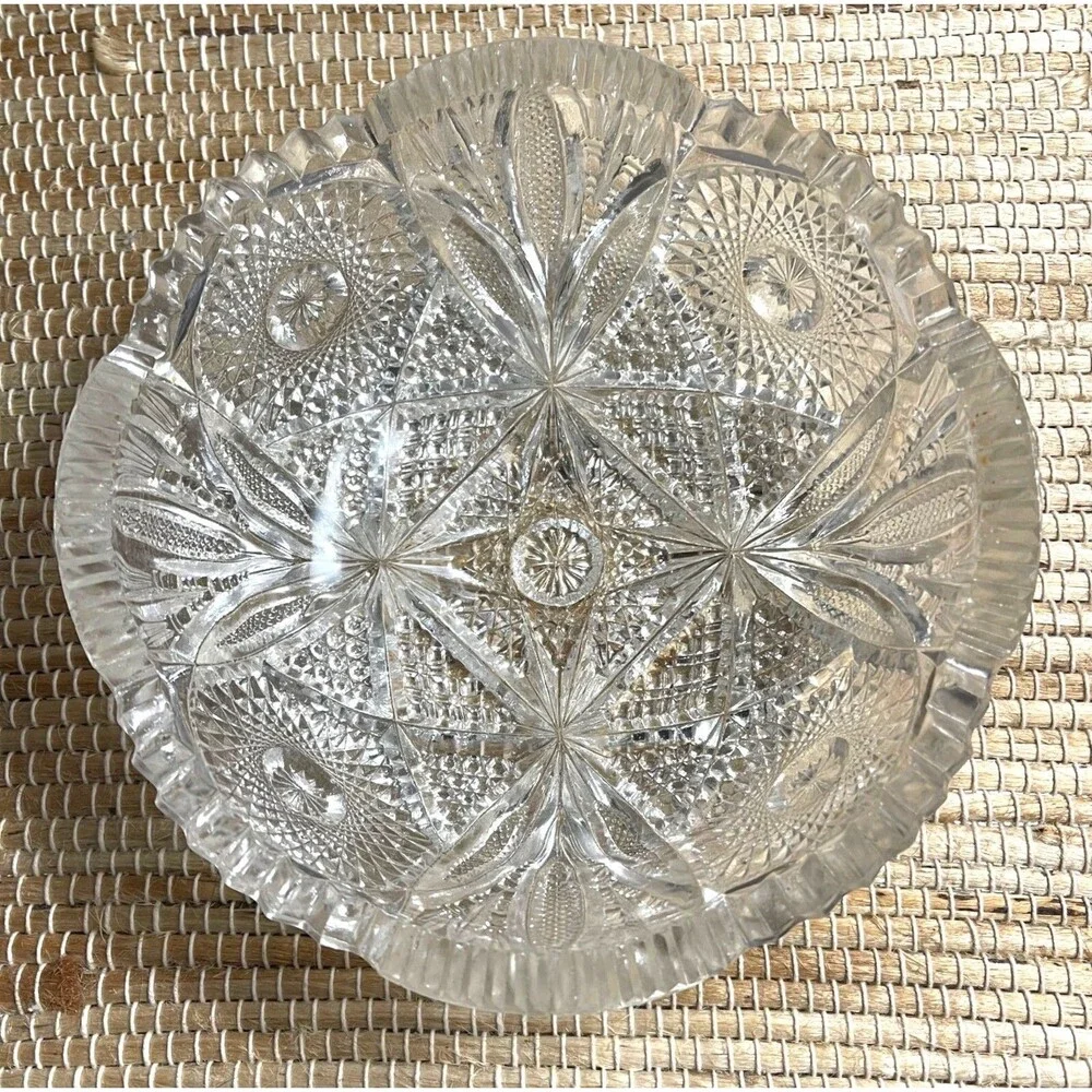 Vintage Imperial Glass Co. No. 517 Cut Glass Bowl 8-Inch Diameter